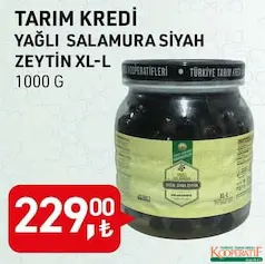 TARIM KREDİ YAĞLI SALAMURA SİYAH ZEYTİN 1000 G TARIM KREDİ YAĞLI SALAMURA SİYAH ZEYTİN 1000 G